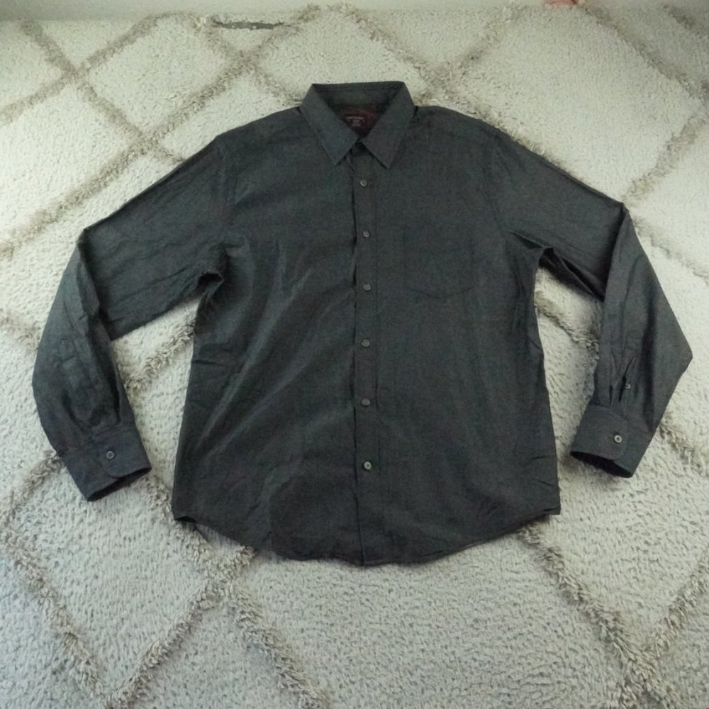 UNTUCKit Button Up Shirt Mens Adult Large Slim Fit Solid Gray Casual Business